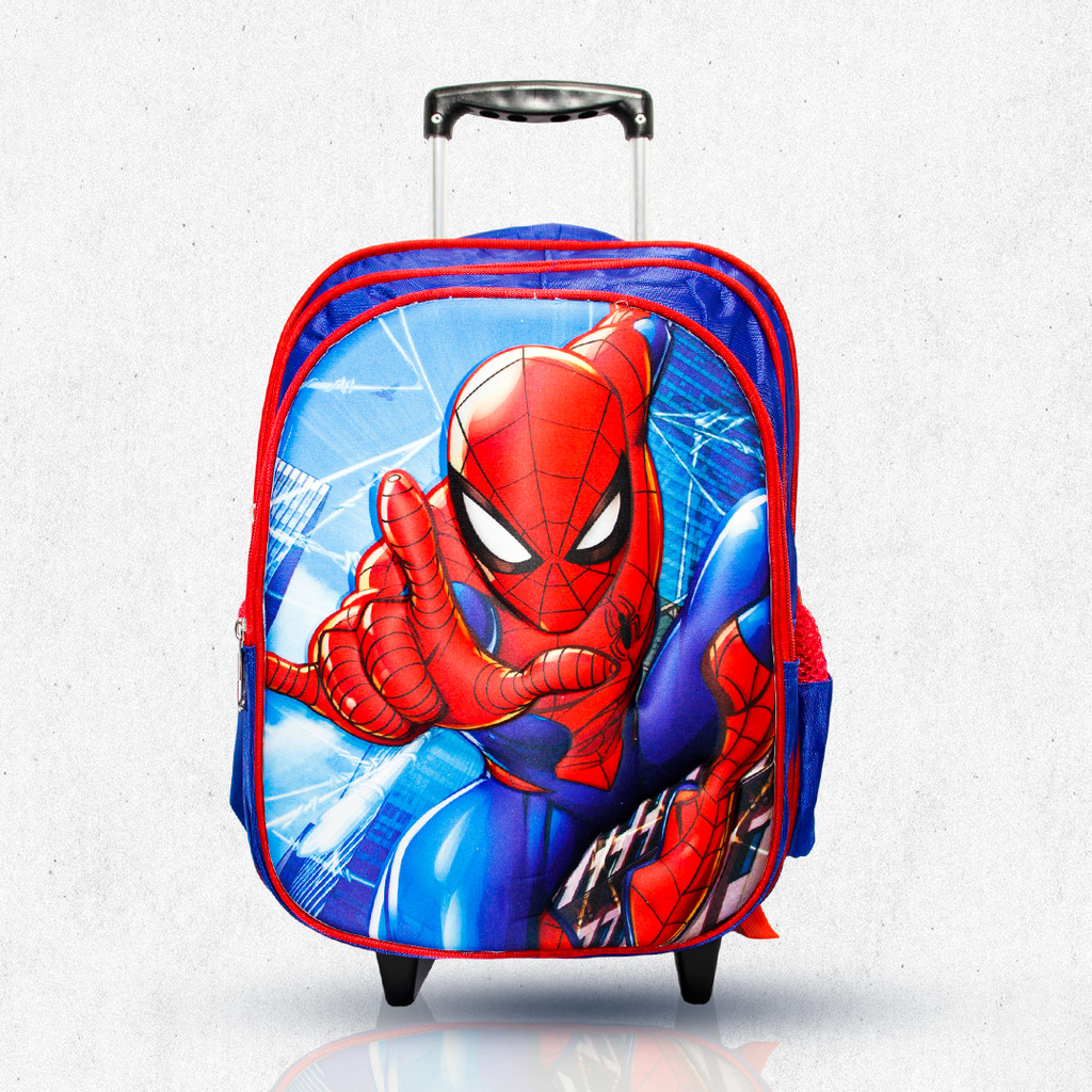mochila escolar 3D  homem aranha com rodinhas reforçado