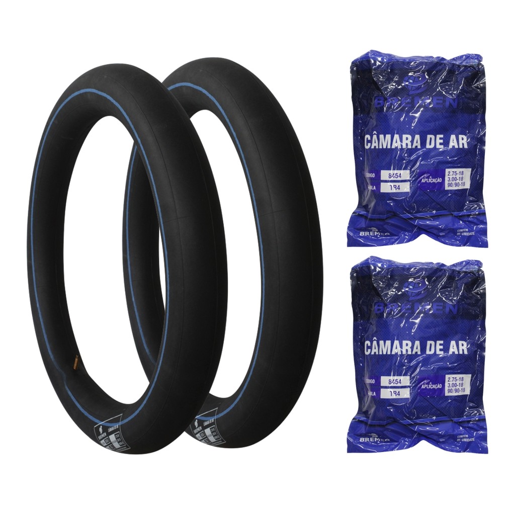Kit 2 Câmaras De Ar Para Motos Pneu Aro 18 - 8454 Bremen em Oferta na Shopee