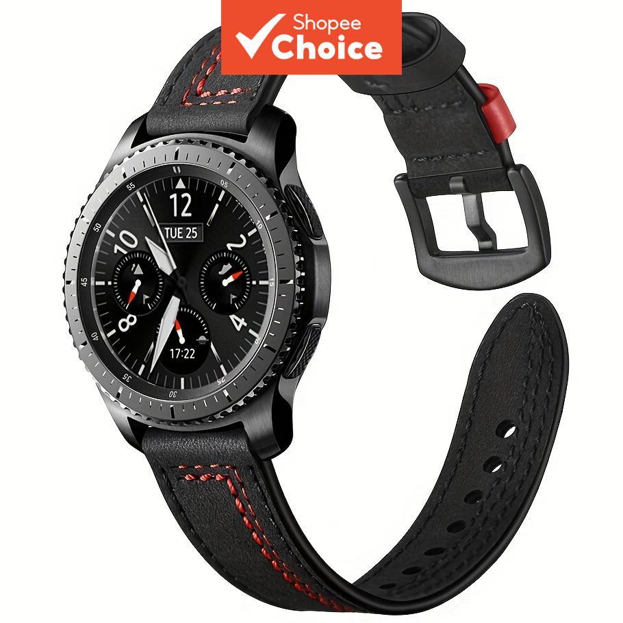 Pulseira de couro para Samsung Galaxy Watch 4/Classic/3/5/Pro/Active 2 Cinto retrô 20mm 22mm Loop inteligente pulseira