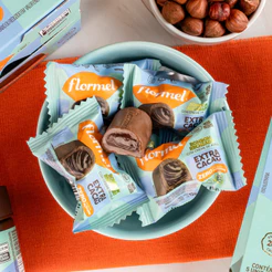 Bombom Zero Açúcar Chocolate ao Leite Creme de Avelã Extra Cacau Sem Glúten 18 Unidades de 12g