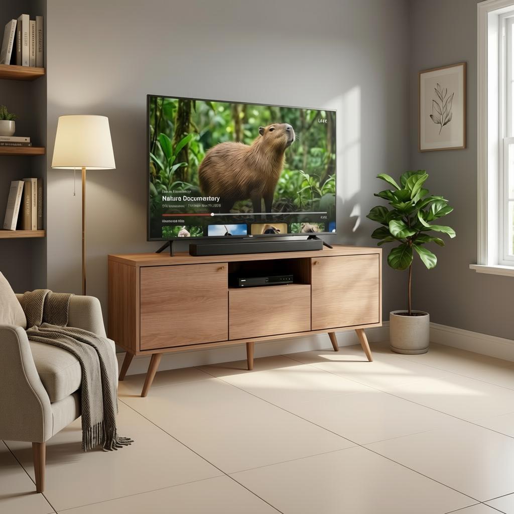 Rack Bancada para TV Até 75 Pol 2 Portas 1 Gaveta Jequetiba Repleta
