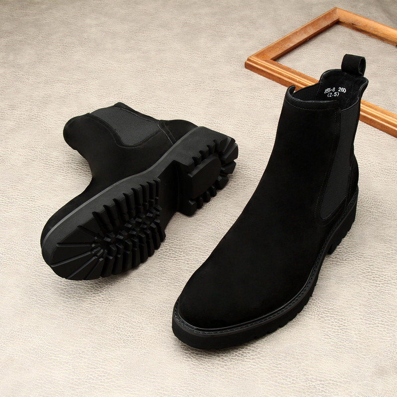Botas masculinas foscas de sola grossa Martin botas masculinas 2024 outono inverno novo estilo sapatos de cano alto Chel