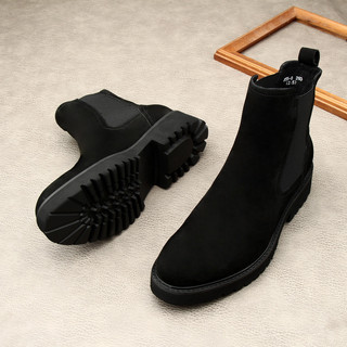 Botas masculinas foscas de sola grossa Martin botas masculinas 2024 outono inverno novo estilo sapatos de cano alto Chel