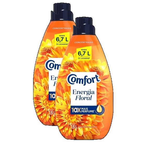 kit 2 Comfort Amaciante Concentrado Energia Floral 1,5L