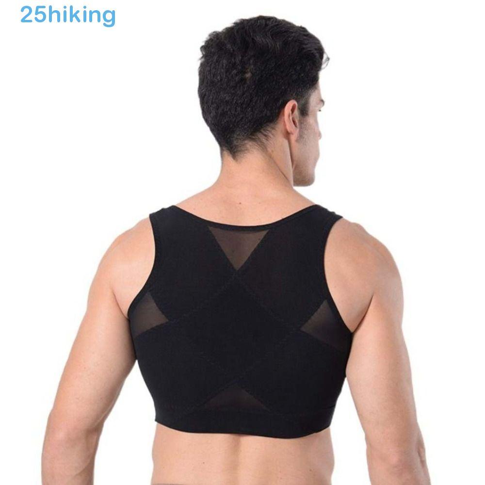Caminhada Modelando Roupa Íntima Apertada , Modelador De Peito Masculino Sem Mangas Com Retração No , Levanta As Costas