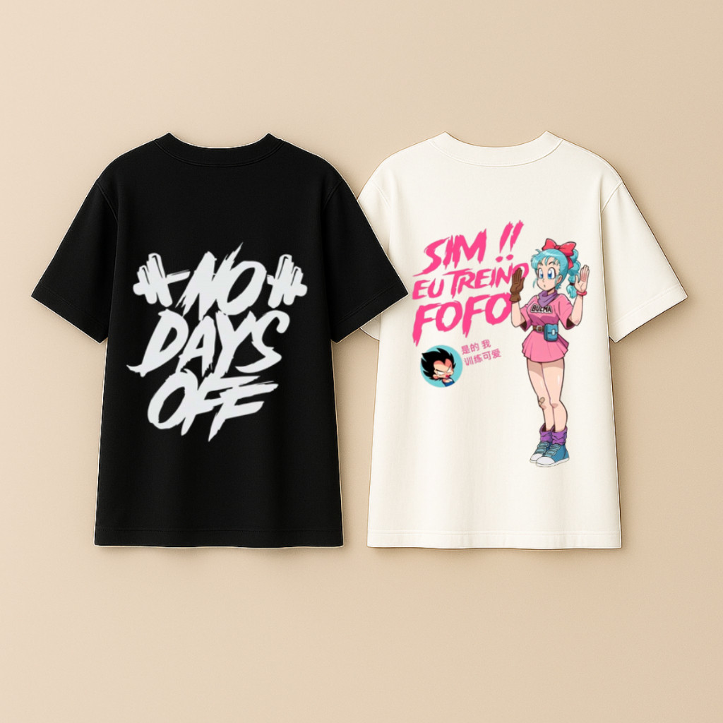 Kit 2 Camiseta Oversized Feminina Conjunto de Academia GYM Treino Fofo 100% Algodão Premium ENVIO IMEDIATO