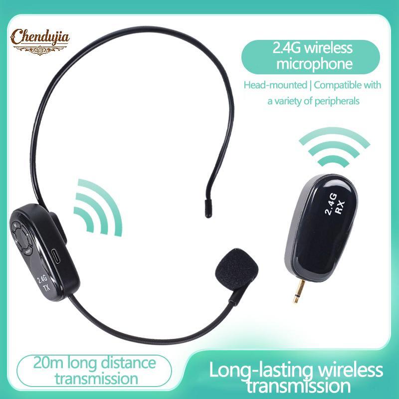 Chen Universal 2.4G Transmissor De Microfone Sem Fio Montado Na Cabeça Com Receptor Para Amplificador De Voz Alto-Falant
