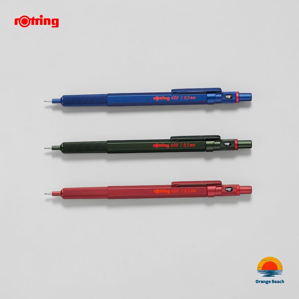 rOtring 600 Lapiseira/Madder Red Iron Blue Camo Green/0.5mm 0.7mm/Corpo Latao Hexagonal/Japao