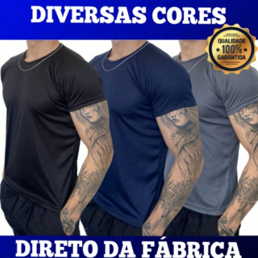 Camiseta Masculina Dry Fit Proteção Solar Uv Lisa Camiza Camissa Masculino Fitness Treino Academia Passeio