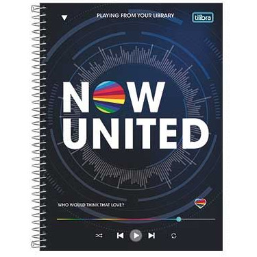 Caderno Universitário Capa Dura 1X1 80Fls - Now United - Tilibra - cod01