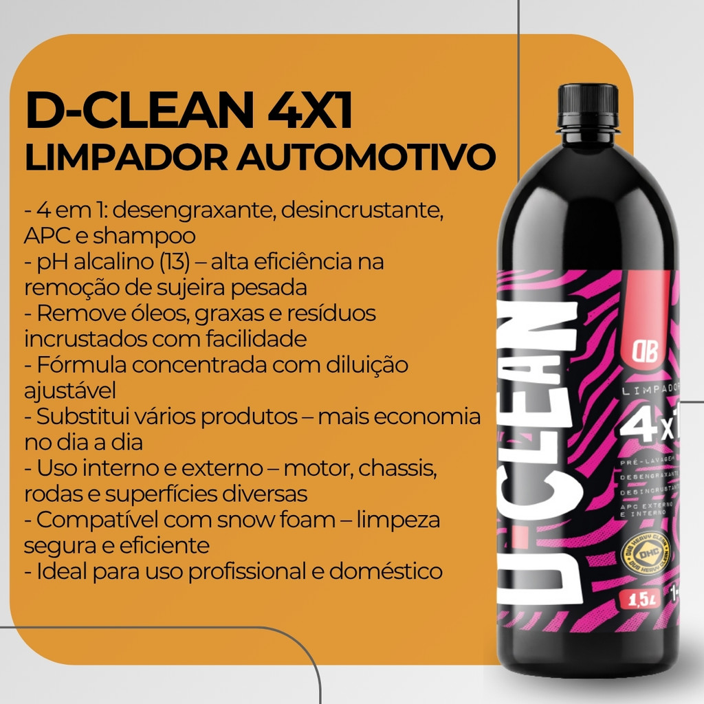Imagem Kit Deep Clean Pro 4 Produtos Dub Boyz D-Off AC2-Pro D-Clean Black Boost 1,5L Limpeza Pesada Motor