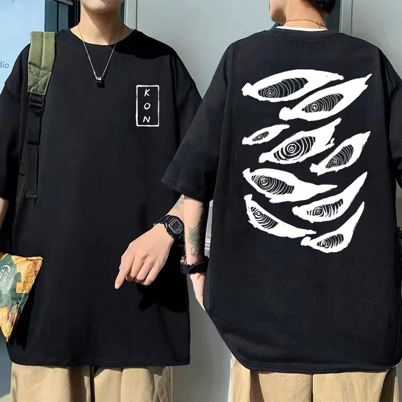 Camiseta Oversized Unissex Casual Confortável 100% Algodão Modelo "Kon Chainsaw" para Academia