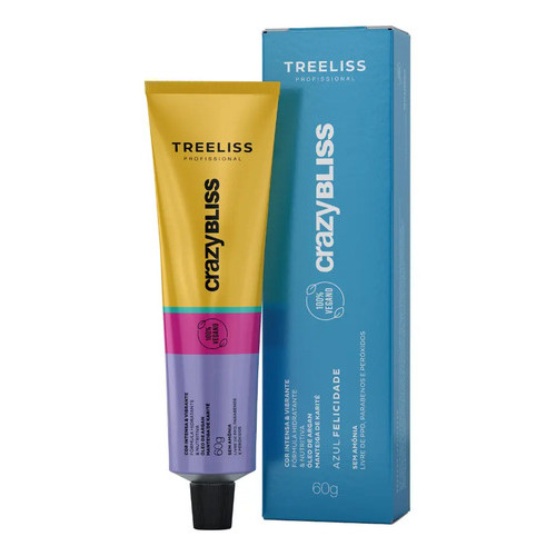Coloração Fantasia Crazy Bliss - Azul Felicidade 60g - Treeliss Profissional