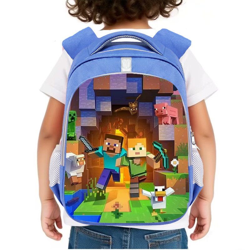 Nova mochila escolar Minecraft para estudantes da escola primária, mochila fofa de grande capacidade para crianças, resi