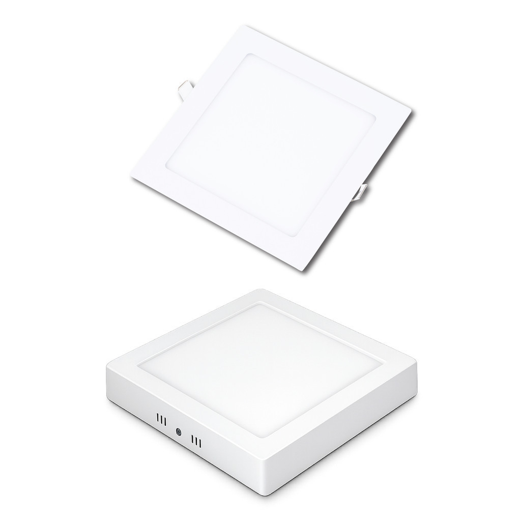 Luminaria painel led 12w/18w/24w plafon Embutir/ Sobrepor Branco Frio 6500K Bivolt