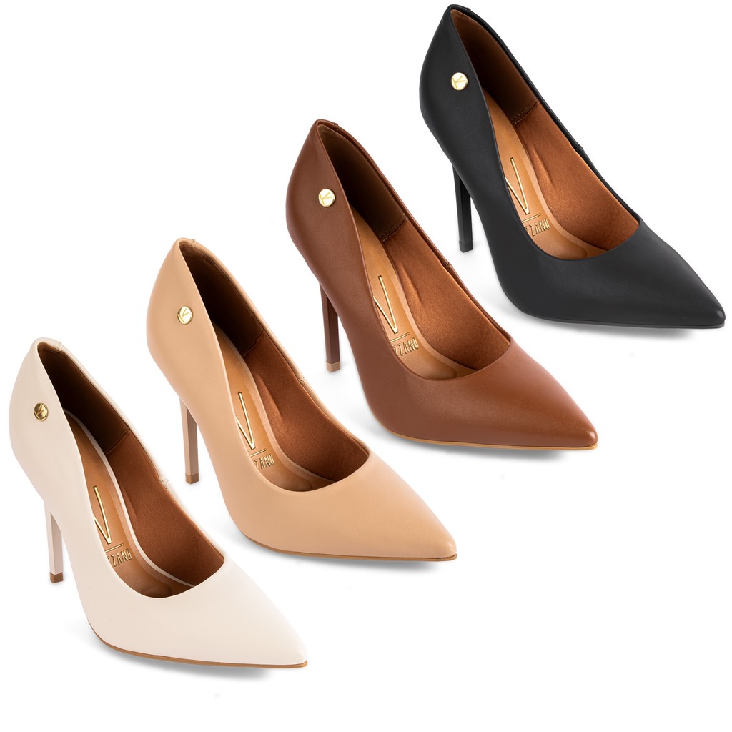 Scarpin Vizzano Salto Alto Bico Fino Elegante 1421-100 em Oferta na Shopee