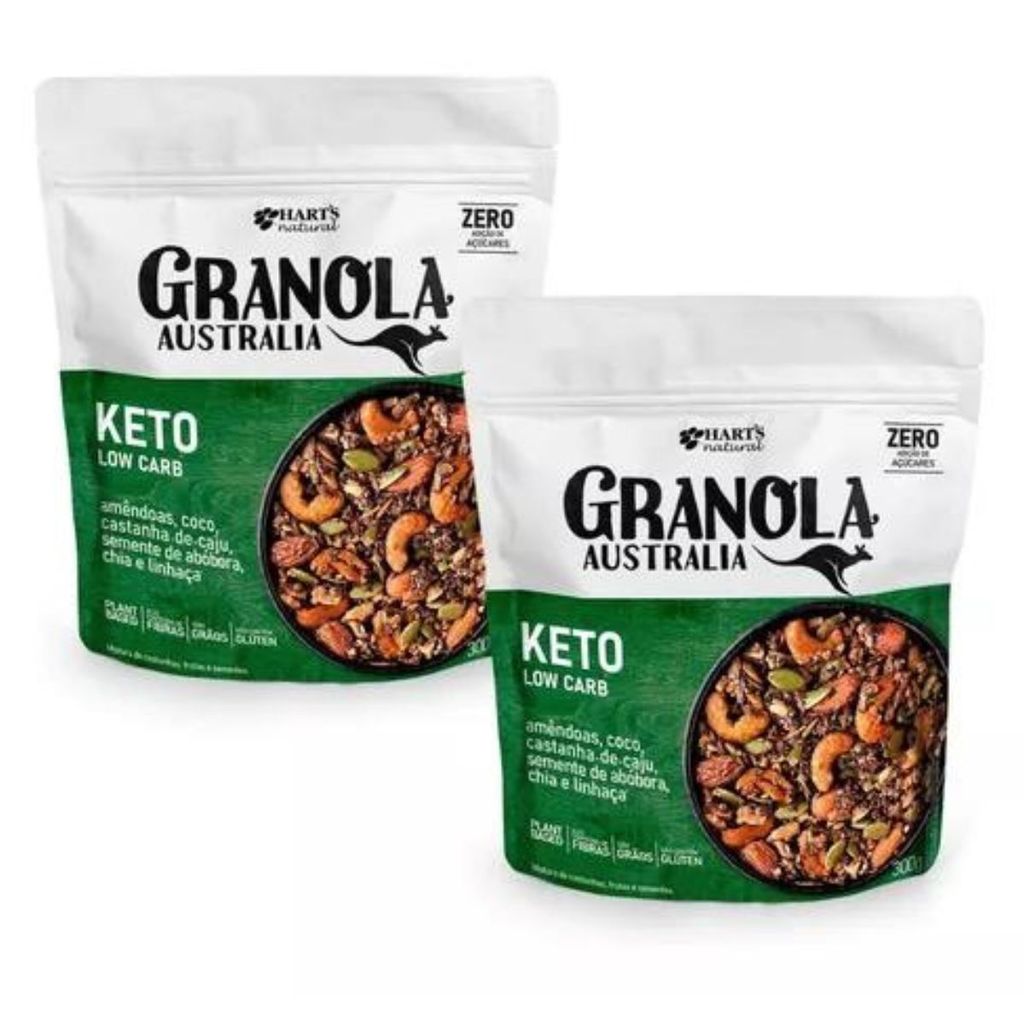 Kit 2x Granola Harts Natural Keto Em Pouch 300 G