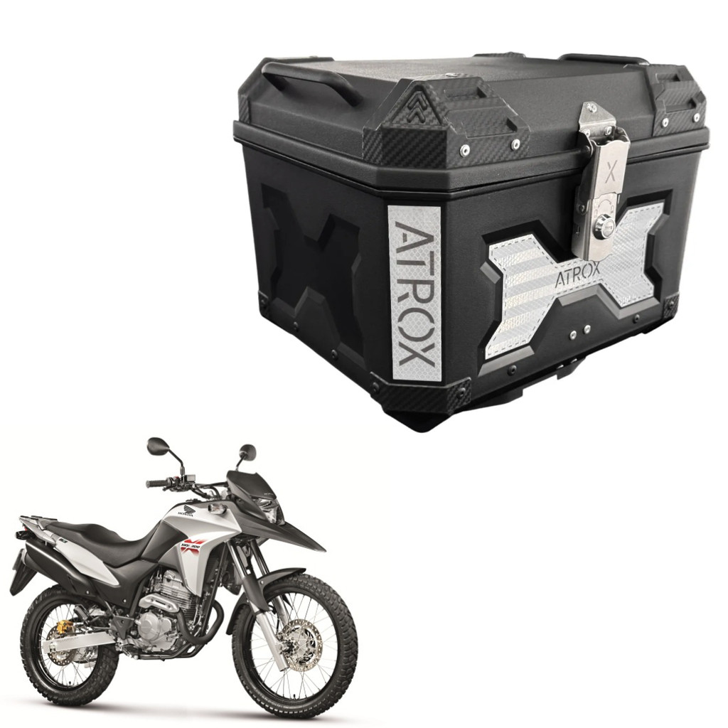 Bauleto Moto 50L Premium Forrado Dupla Fechadura Alta Resistência