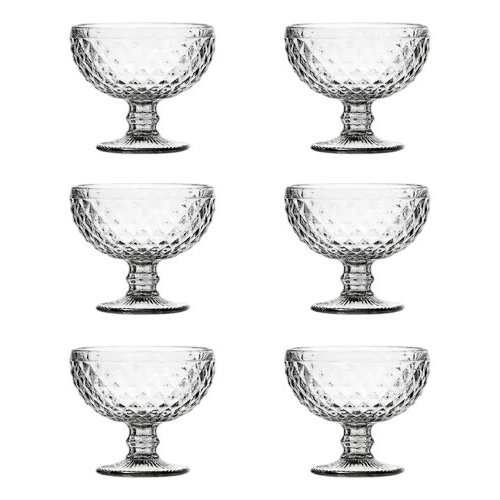 Conjunto 6 Unidades Taça de Sobremesa Bico de Abacaxi Vidro