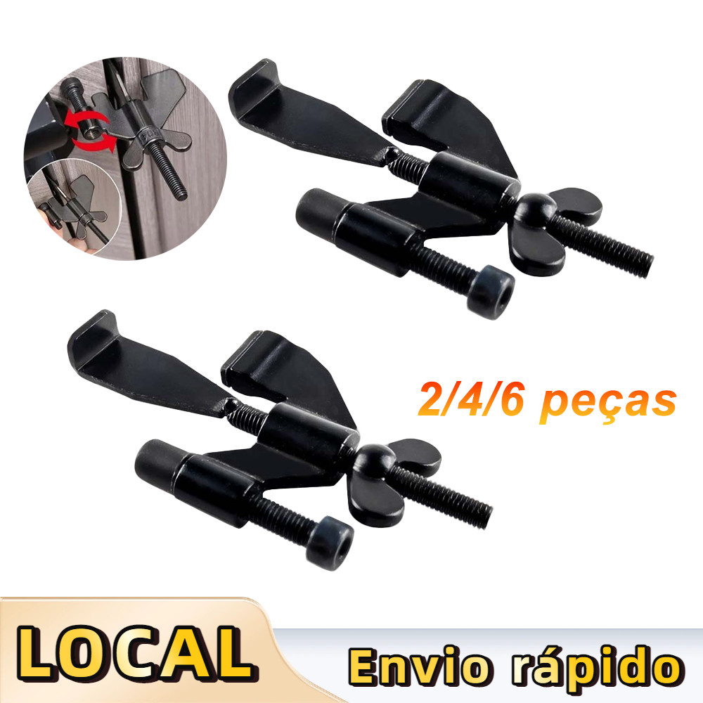 2/4/6 Peças Bloqueador de Porta Anti-Roubo, Portátil para Viagem, Aço Inox 304, 8x5,3 cm, Fácil Instalação