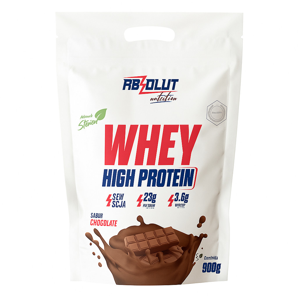 Whey Protein Chocolate 900g High Protein Refil - ABSOLUT