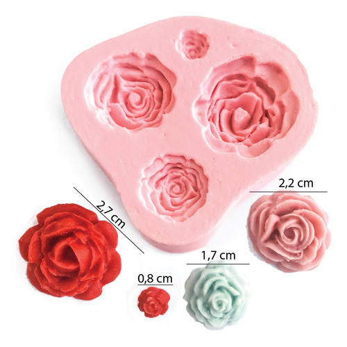 Molde Silicone Para Confeitaria Rosas Rosinhas Flores Decoração Doces Pasta Americana em Oferta na Shopee