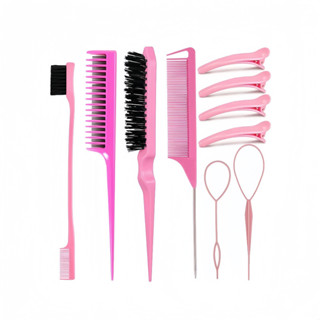 Kit Pente De 3/8/10 Peças Com Ferramenta De Trança E Clipe De Bico De Pato Estilo/Escova De Cabelo em Oferta na Shopee