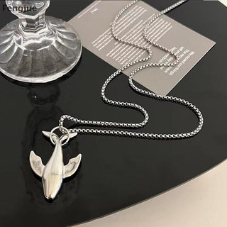 Fengjue Moda Tendência Baleia Titânio Aço Pingente Colar Requintado Design High-end Pequena Vento Frio Longo Camisola Co
