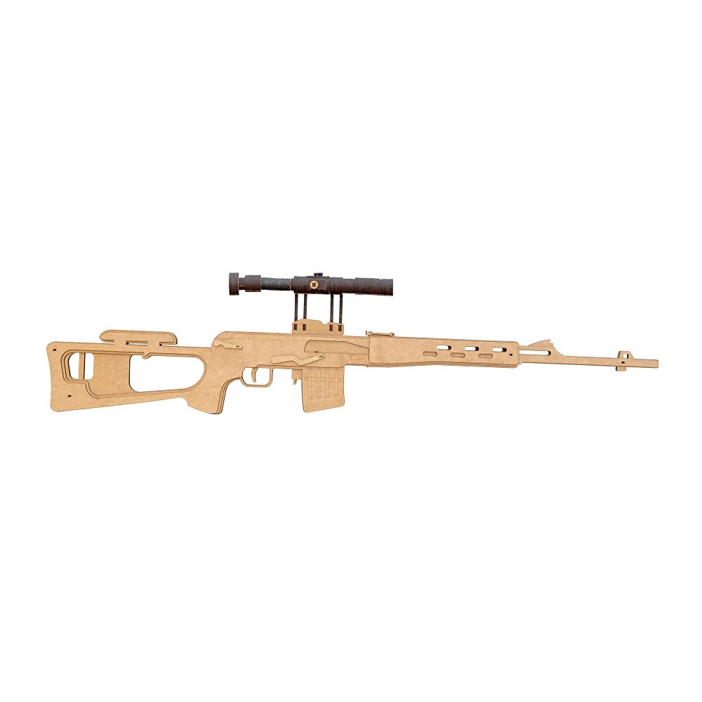 Quebra cabeças 3D Rifle SVD Dragunov MDF Natural- Darama