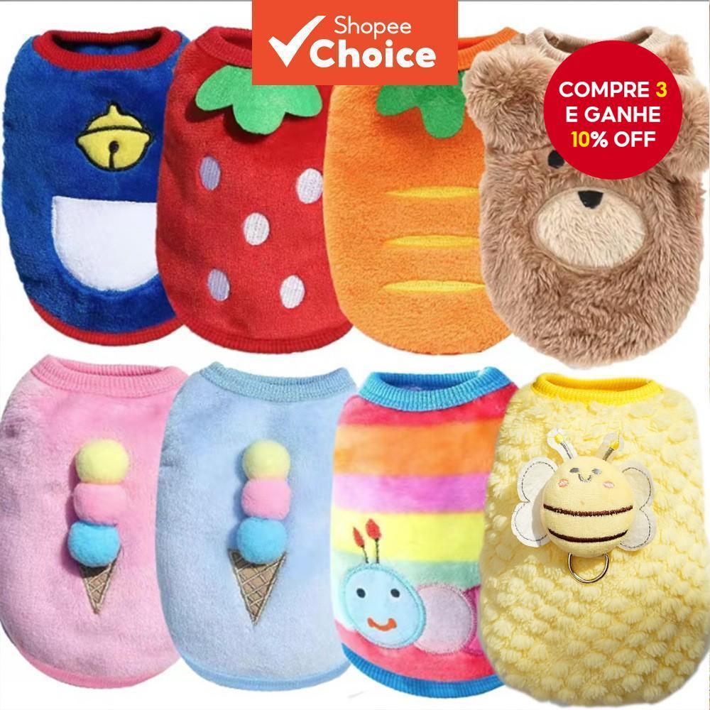 Suéter Para Animais De Estimação Nano Quente Tecido Macio E Adequado Cães Gatos em Oferta na Shopee