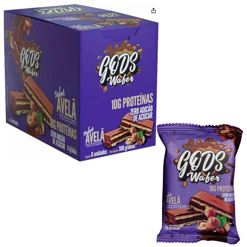 Wafer com Whey Protein Gods Wafer Canibal Inc Display 6x42g