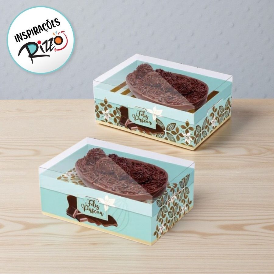 Caixa New Practice com Regulagem de Altura para Meio Ovo de 500g - Flor de Cacau Turquesa Sortido - 6 unidades - Cromus