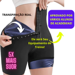Shorts Sauna Fitness Feminino Modelador Cintura Alta para Academia e Treino