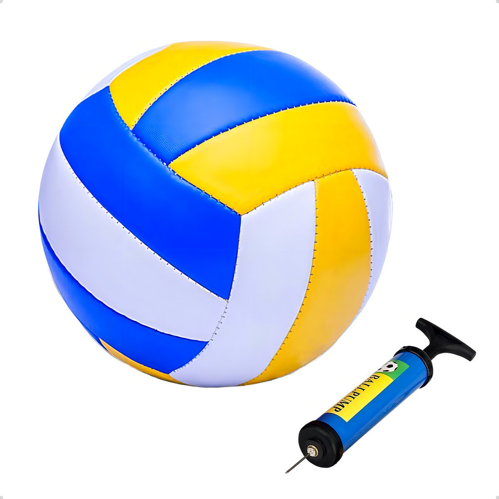 Bola Volei Quadra Praia Tamanho Oficial / Bomba De Ar Esporte Infantil Adulto Lazer Ferias