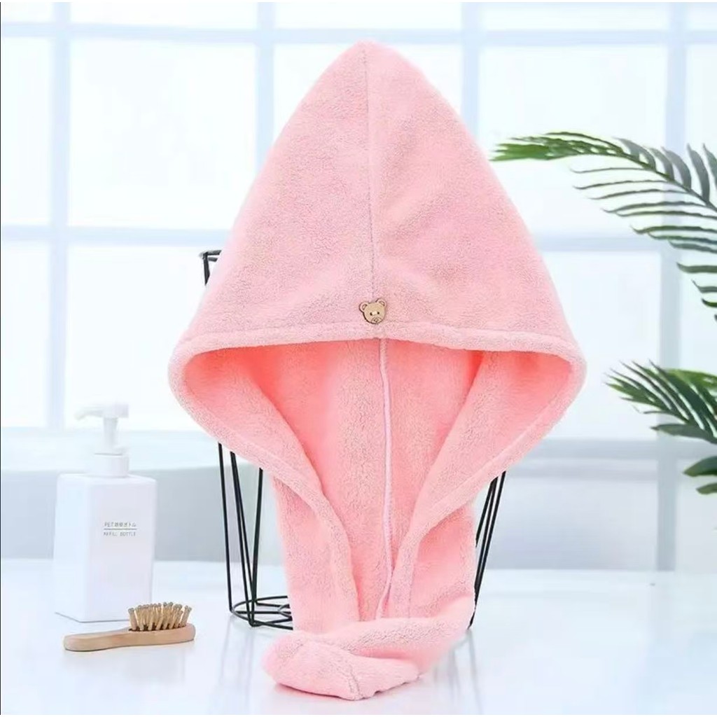 Touca de Microfibra para Cabelo com Botão – Uso Diário，kit1,2,3 ou 5 em Oferta na Shopee