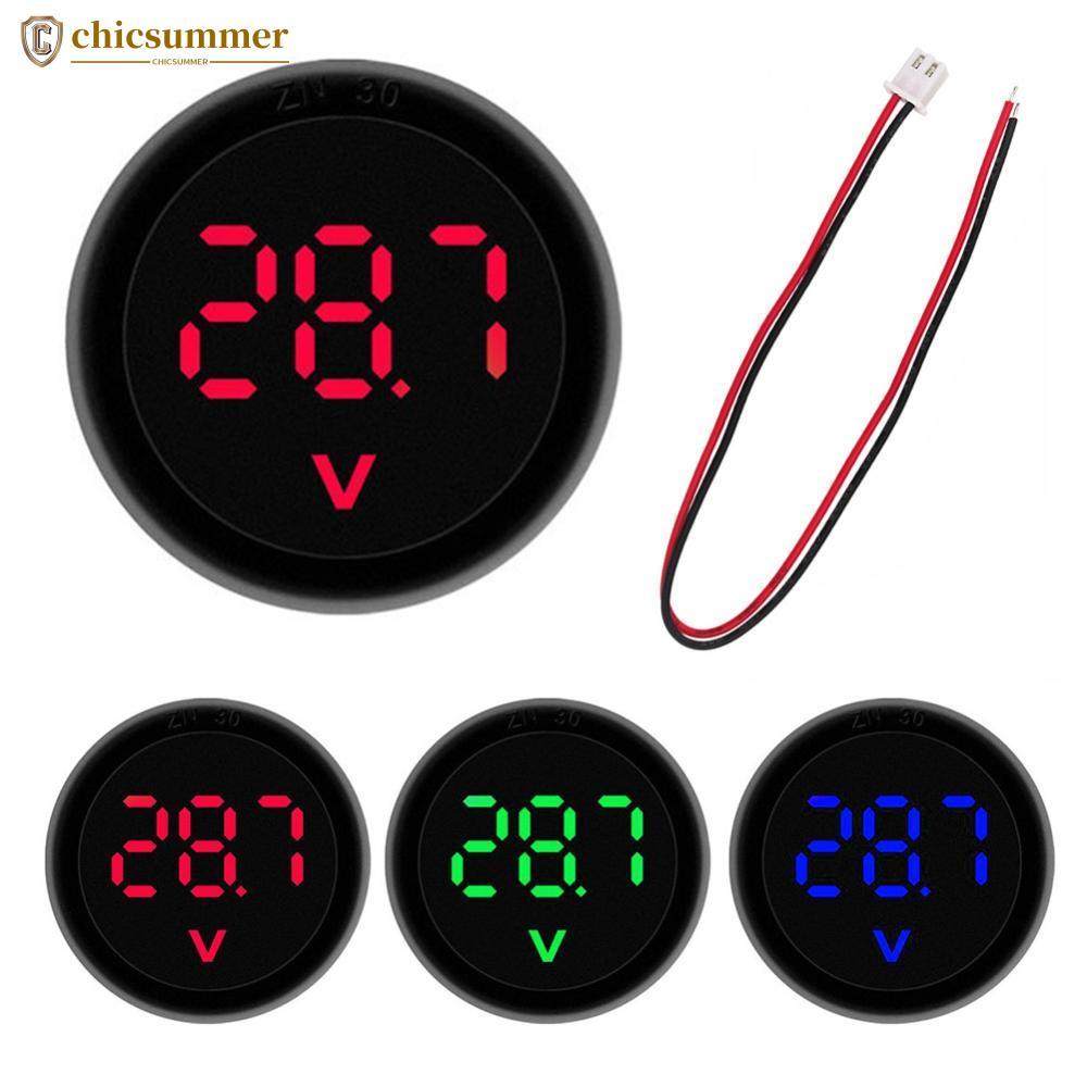 CHICSUMMER LED Display Digital Circular Voltímetro De Dois Fios DC Cabeça Proteção De Conexão Reversa 4-100V G4H4