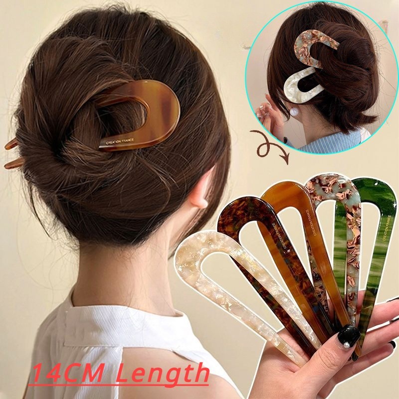 Grampo de Cabelo Retrô em Forma de U para Mulheres
