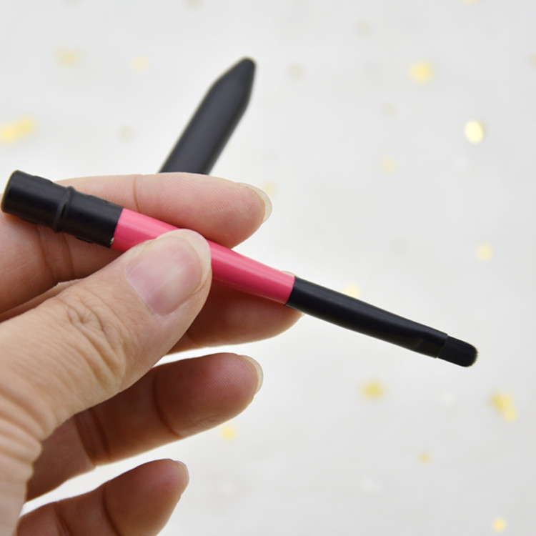 Pincel labial artístico de maquiagem com tampa, fácil de transportar, pincel corretivo, batom, gelatina, ferramenta de b