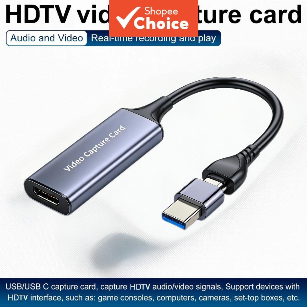 Placa de captura de vídeo HDMI para PC, computador, câmera, gravação ao vivo 1080P@60Hz
