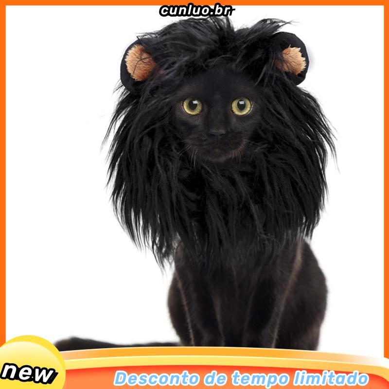 Headwear peruca chapéu cão de estimação gato chapelaria filhote de cachorro gato traje leão chapelaria