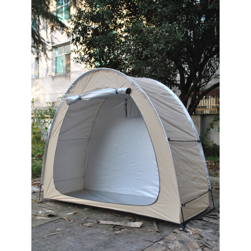 Estoque pronto Tenda de bicicleta bege para ciclismo ao ar livre, barraca de sala de armazenamento, barraca de motocicle