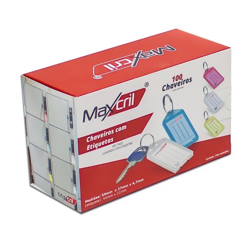 Chaveiro Organizador Identificador De Chaves Com Etiqueta Kit 100 Etiquetas Maxcril