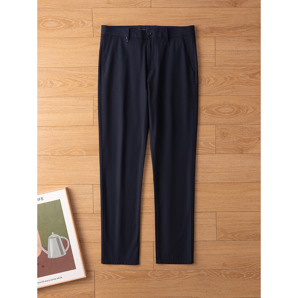 Estilo ultrafino de secagem rápida!Calças pequenas casuais de negócios diários, calças casuais da moda, azul marinho, ca