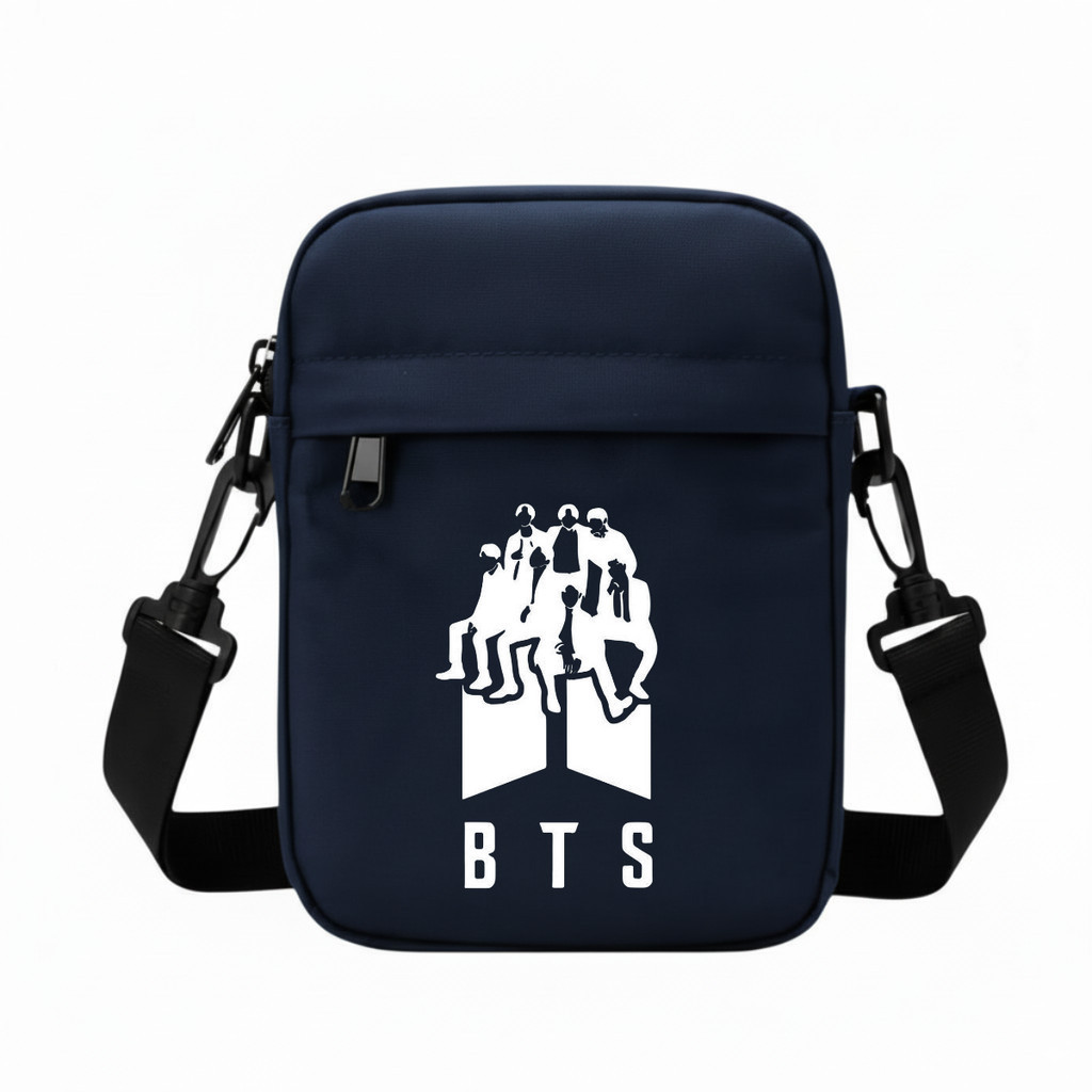 Detalhes do Bolsa Banda BTS Grupo K-POP Transversal Shoulder Bag Tiracolo Dorama Pochete Unisex