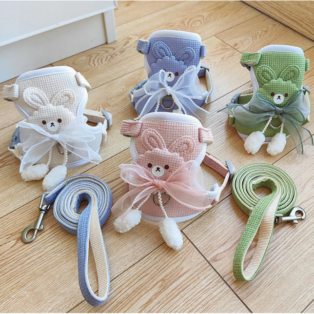 Coleira para cães estilo colete, adequada para cães pequenos, guia para cães Teddy e Bichon, arnês para gatos, coleira p