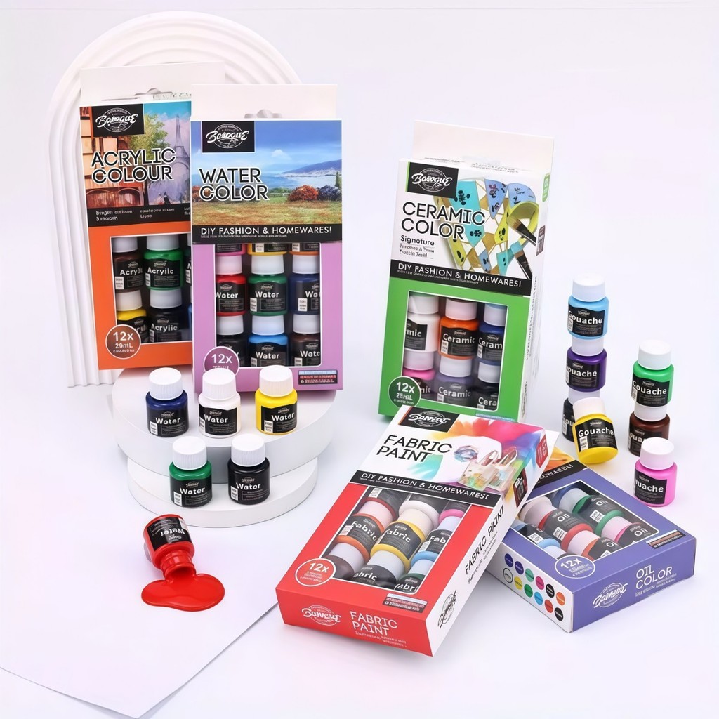 Kit Tinta Profissional Acrílica/Aquarela/Guache-25ML / Cores Intensas, Mistura Infinita