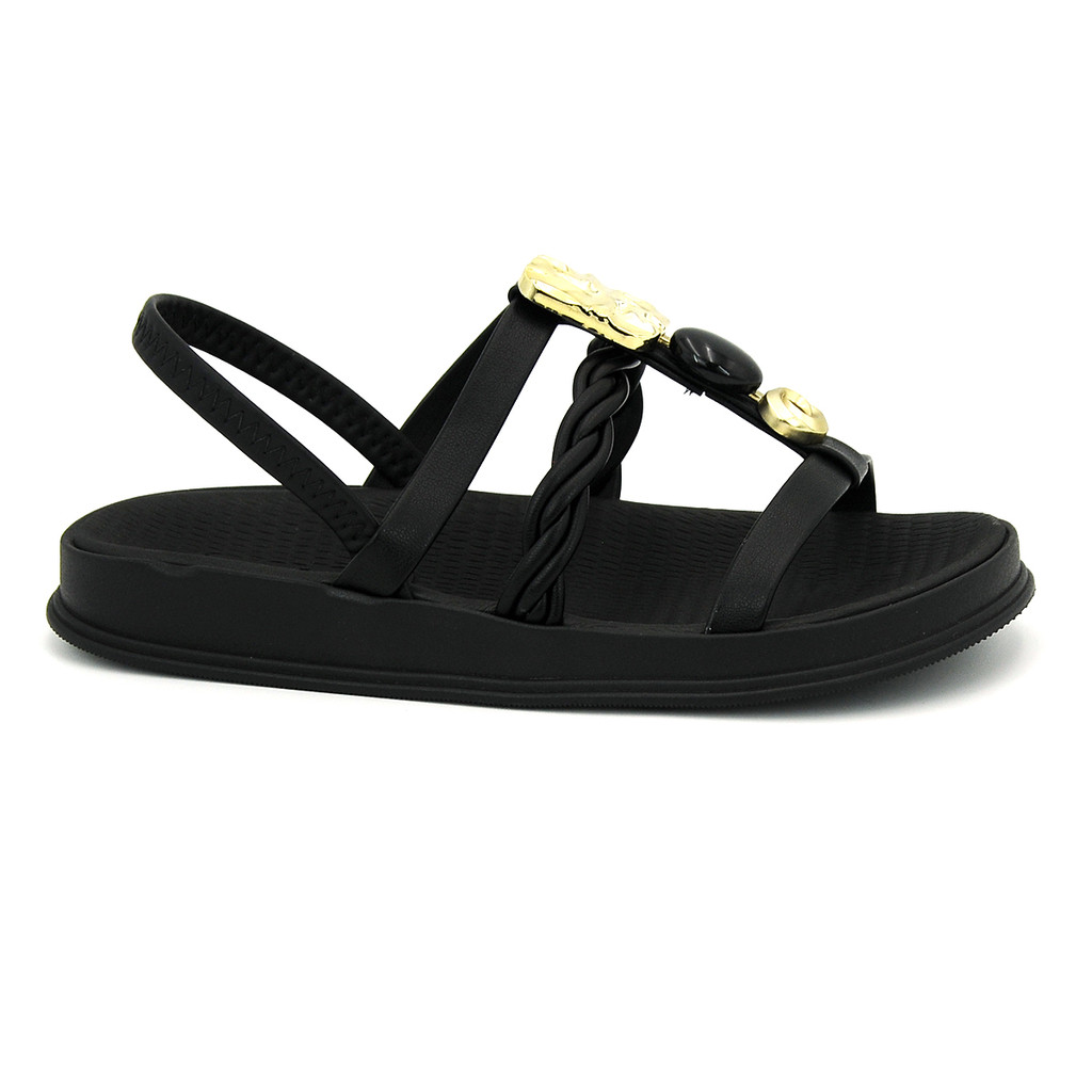 Sandalia Moleca Original 5556.115 Papete Flatform Baixa Confortavel Feminino