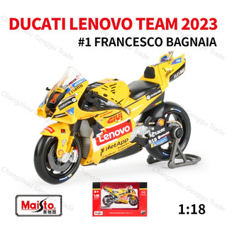 Maisto 1:18 2023 GP Racing Car Ducati Lenovo Team Modelo de Motocicleta Colecionável em Diecast
