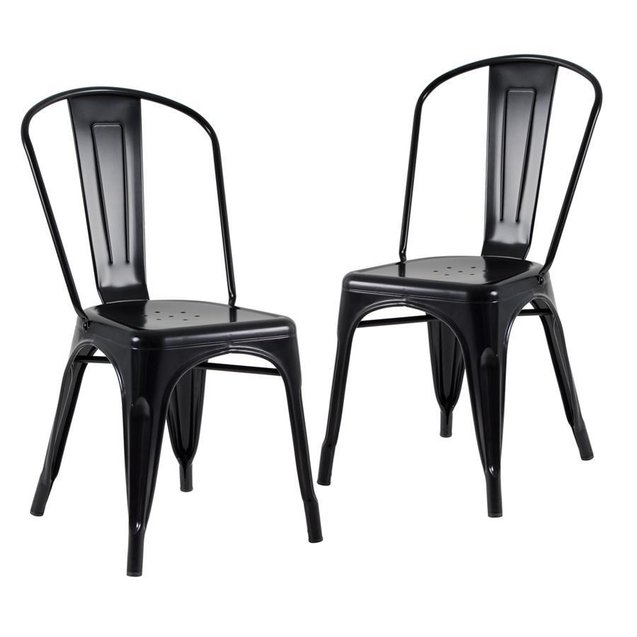Kit 2 Cadeiras de jantar Iron Tolix com design industrial - Preto Semibrilho