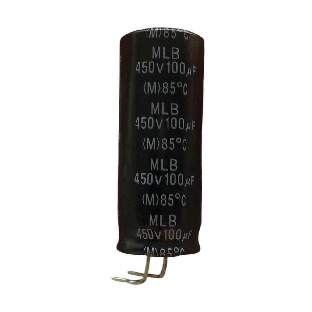 KIT 2 PEÇAS CAPACITOR ELETROLITICO 100X450V - 100UF X 450V 85 GRAUS
